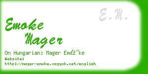 emoke mager business card